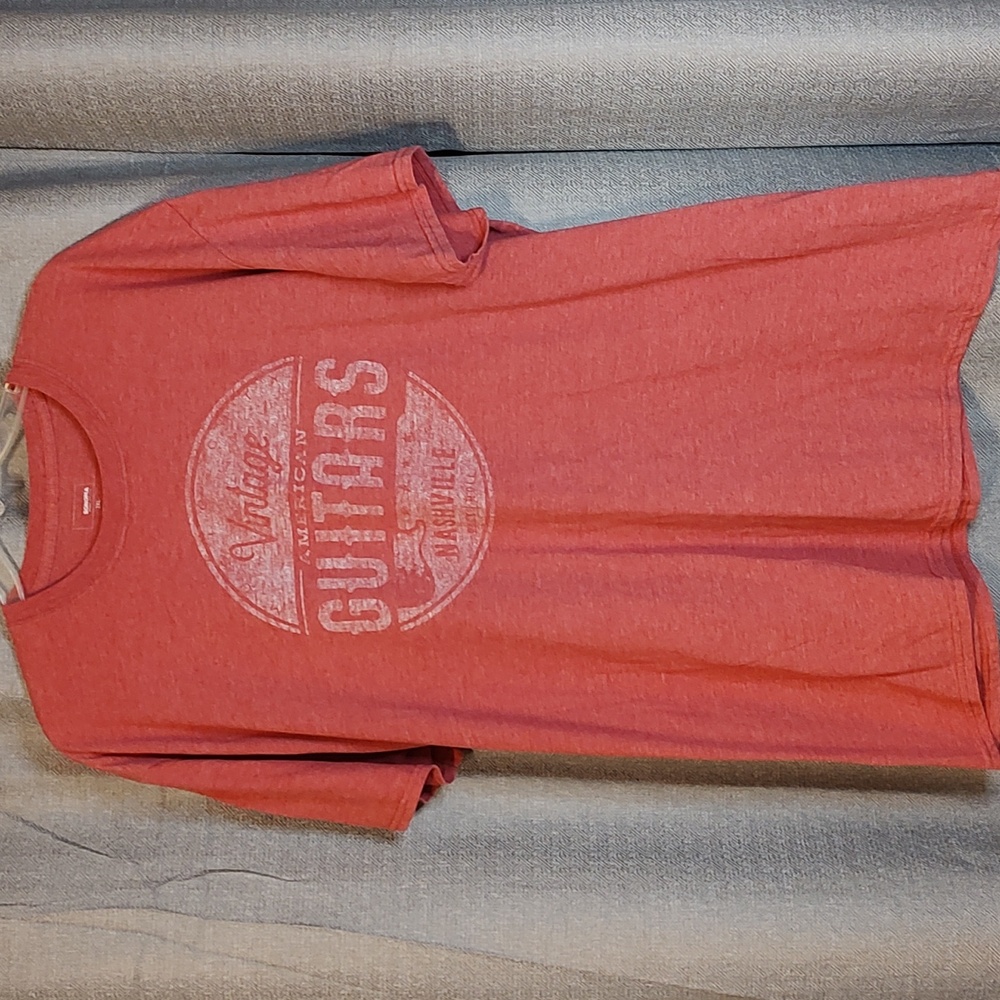 Sonoma Vintage-look Heathered-Reddish Graphic Guitar Tee Unisex Sz 2XL